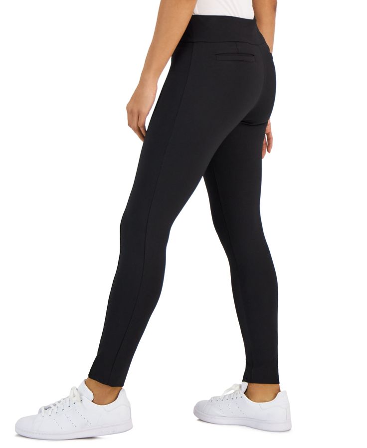 Get back to basics with these Jones New York Mid Rise Skinny Compression Pants. An essential in every woman's wardrobe, these are your go-to bottoms for all occasions. Dress up or down, polished meets comfort here. Sporty Tight Pants With 5-inch Inseam, Slim Fit Black Pants With Pockets, Versatile Tight Black Bottoms, Black Fitted Pants With Pockets, Tight Black Pants With Pockets, Mid-rise Tight Pants For Athleisure, Compression Elastane Pants, Tight Mid-rise Elastane Pants, Tight Mid-rise Black Pants