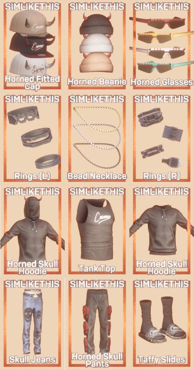 a poster showing different types of clothes and hats