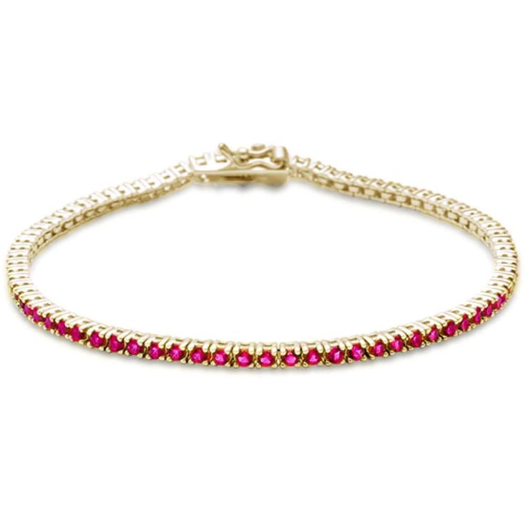 1.69ct G SI 14K Yellow Gold Natural Ruby Tennis Bracelet 7" Luxury Yellow Gold Ruby Tennis Bracelet, Luxury Ruby Tennis Bracelet In Yellow Gold, Bracelet Metal, Wedding Jewelry Bracelets, Gold Stone, Fine Jewelry Bracelets, Jewelry Manufacturers, Red Ruby, Natural Ruby