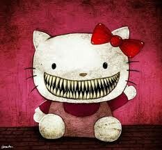 an image of a hello kitty with teeth