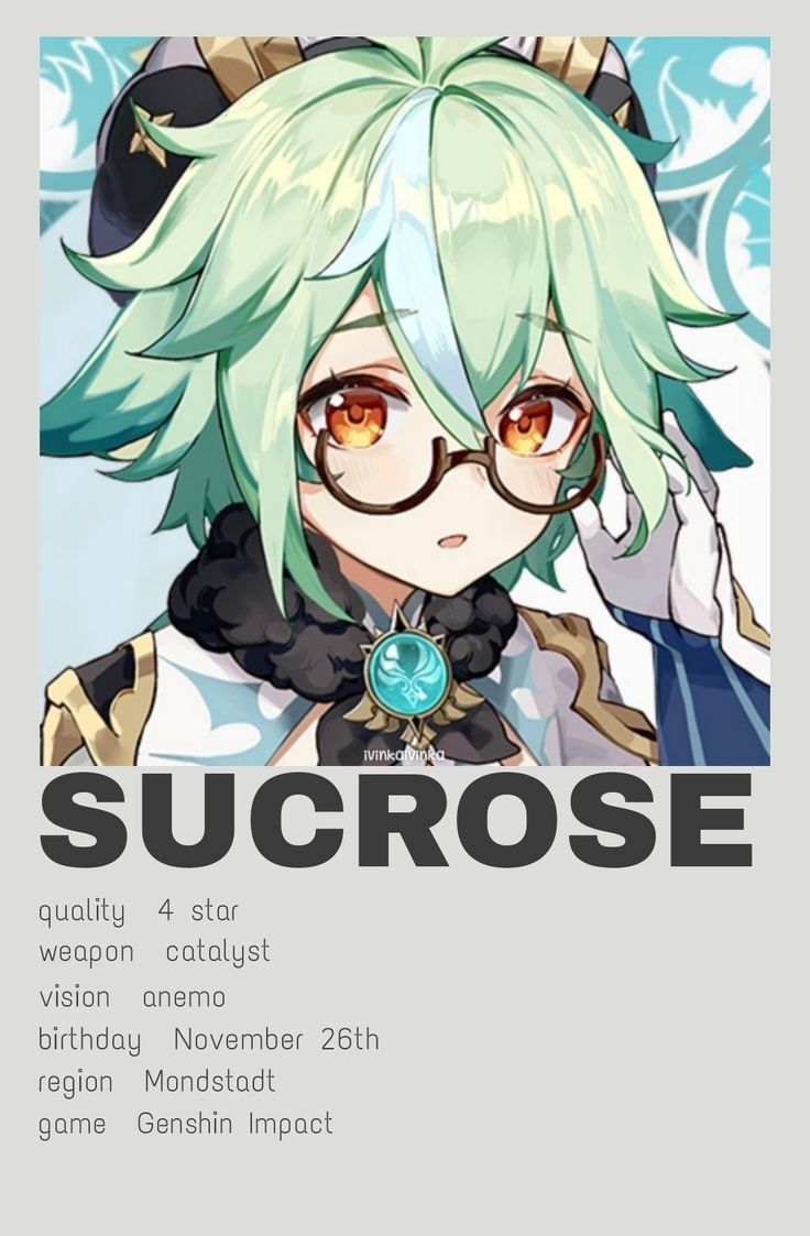 an anime poster with the words sucrose on it