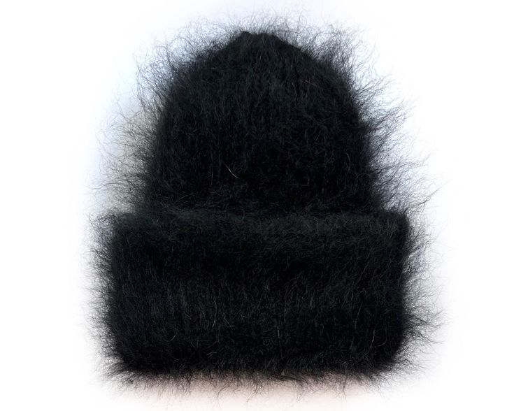 Mohair double layer beanie perfect to pop on when you're feeling chilly. Pull on this thick beanie and rejoice in the warmth of double-layered kid mohair with a generous turn-up cuff.  This product is made especially for you as soon as you place an order. Please allow up to 3-7 business days production time before shipping. Colour name: BLACK. Made to order in 18 colors. Size: Stretch to fit ( 22-23 in / 56-58 cm) Composition: 50% mohair, 50% acrylic Recommended Care Instructions: Hand wash only Slim Dresses Casual, Mohair Beanie, Mohair Hat, Holographic Fashion, Black Beanie, Man Hat, Slim Dresses, Color Names, Beanie Hat