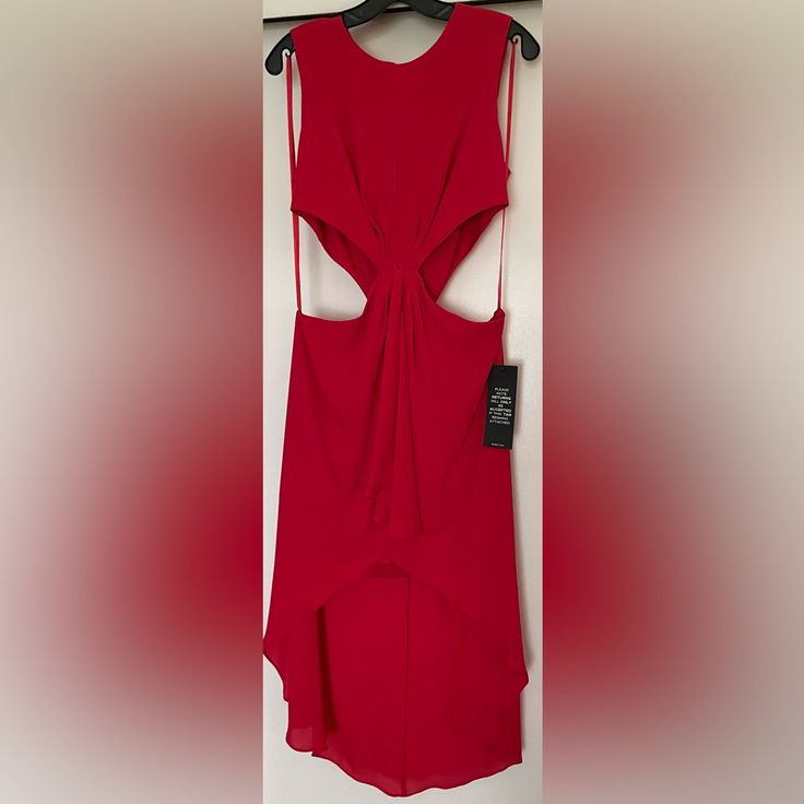 New With Tags Gorgeous Red Cut Out Dress By Bcbg Maxazria B2 Red Cutout Evening Dress, Blue High Low Dress, Bcbg Dress Bcbgmaxazria, High Low Midi Dress, High Low Maxi Dress, Black Slip Dress, Hi Low Dresses, Coral Dress, Bcbgmaxazria Dresses