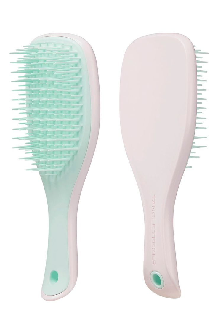 What it is: A detangling hairbrush in a travel size designed specifically for use in the shower, featuring a handle and no-slip design. What it does: This brush detangles without pulling, tugging or snagging hair. Its teeth glide effortlessly through all types of wet hair, making for an easy and painless experience. Plastic Made in the UK Mini Tangle Teezer, Stuff You Need, Things To Add To Your Wishlist, Dr Belongings, Travel Brush, Christmas List Ideas, Hair Care Tools, Tangle Teezer, Hair Supplies