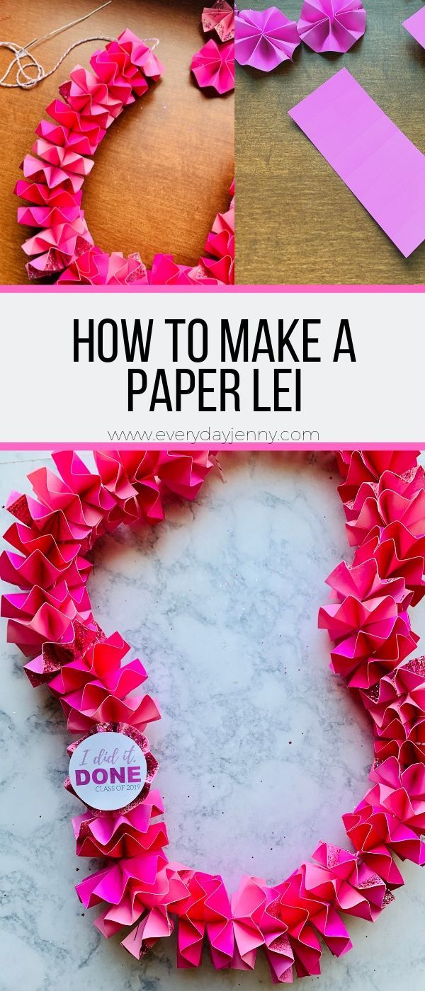 how to make a paper lei with the words how to make a flower lei on it