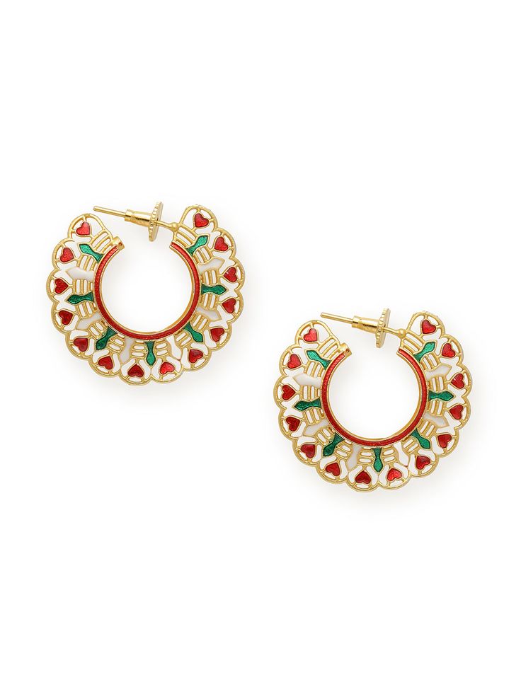 Hoop earrings are one of the oldest fashion pieces in the world today. Today they are a statement of confidence, strength, and diversity. Being a perfect circle, hoop earrings symbolize wholeness, unity and infinity. Festive Small Hoop Earrings For Pierced Ears, Nickel-free Enamel Round Hoop Earrings, Nickel Free Enamel Hoop Jewelry, Nickel-free Enamel Hoop Jewelry, Festive Pierced Hoop Earrings, Festive Hoop Single Earring, Festive Single Hoop Earring, Single Metal Hoop Earring For Festive Occasions, Nickel-free Enamel Hoop Earrings