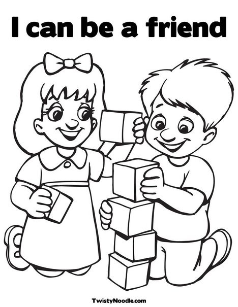 a coloring page for kids with the words kindness and two children holding boxes in their hands