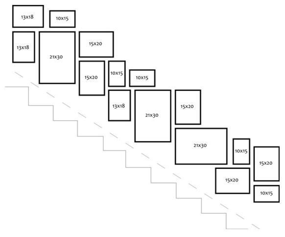 the stairs are labeled with numbers on each side and numbered in different sections, including one number