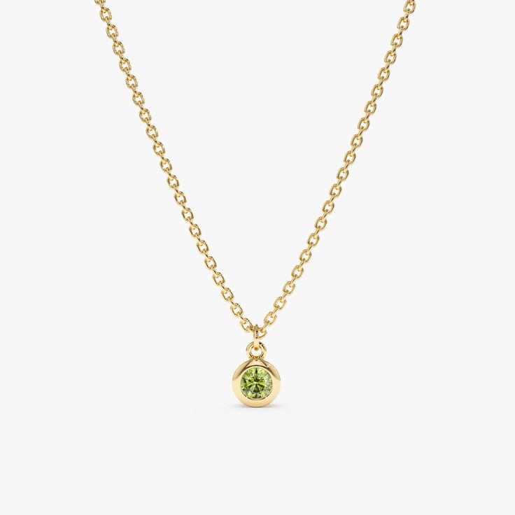 Vienna We make gems so that they can be your lifelong assets. This simple Peridot is a beautiful way to show off an August birthday! Peridot is the August Birthstone associated with happiness and strength. Wear your birthstone or wear it to represent the people you love. - Handmade- Solid Gold- Natural Peridot - The Dimension of the Bezel: 4 mm- Total Peridot Carat Weight: .11 ctw All pieces come beautifully boxed in suede pouches you can always use (which really comes in handy when traveling!) Memory Ring, Yellow Birthday, August Birthday, Necklace Birthstone, Peridot Necklace, Solitaire Pendant Necklace, Handmade Fine Jewelry, August Birthstone, Vibrant Energy