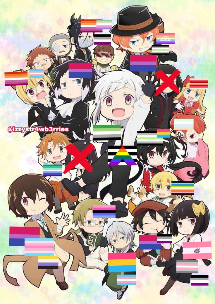 many anime characters are grouped together