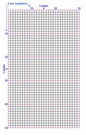 a graph paper with lines and numbers on the bottom line, as well as an arrow