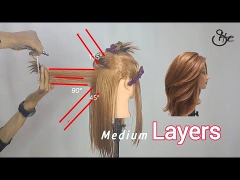 Layers Haircut Tutorial, Braid Hairstyles Tutorials, Layers Tutorial, Butterfly Bob, Medium Layers, Layers Haircut, Hair Tutorials Videos, Cut Own Hair, Hair Cut Guide