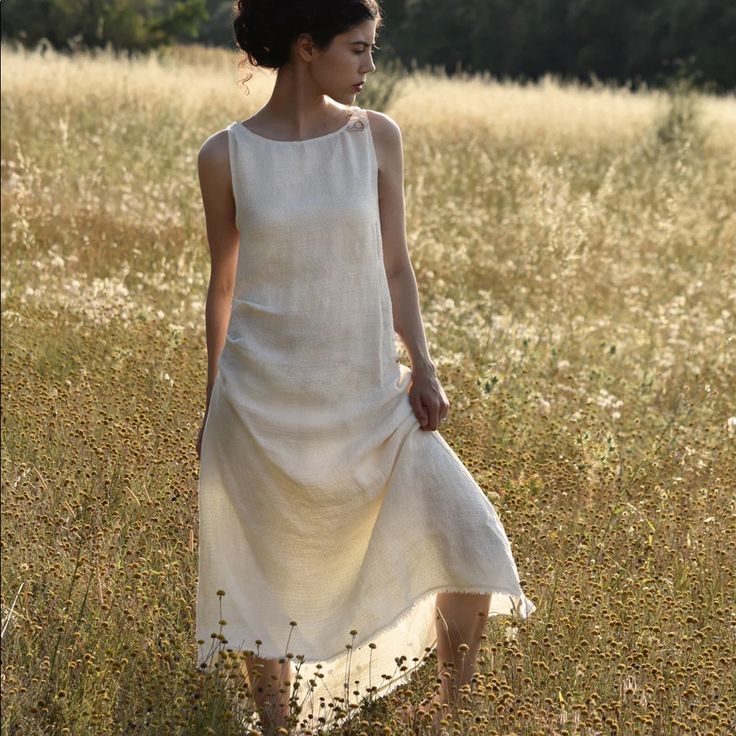 Luxe Provence Ondine Dress In Size Xs (Covers 0-4 Per Website) In A Gorgeous Lightweight Textured Cream Linen. Brand New, Never Worn. Purchased For A Specific Trip Then Didn’t End Up Wearing It. Asymmetrical Hemline, Slight Pintuck On The Sides But Still A Relaxed Fit. Handmade In Southern France By This Lovely Slow Fashion House. Cream A-line Linen Dress, Cream Linen Sleeveless Dress, Sleeveless Cream Linen Dress, Cream Sleeveless Linen Dress, Cream Linen A-line Dress, Sleeveless Cream Linen Midi Dress, Off White A-line Midi Dress For Summer, Chic White Linen Dress For Garden Party, Chic White Maxi Linen Dress