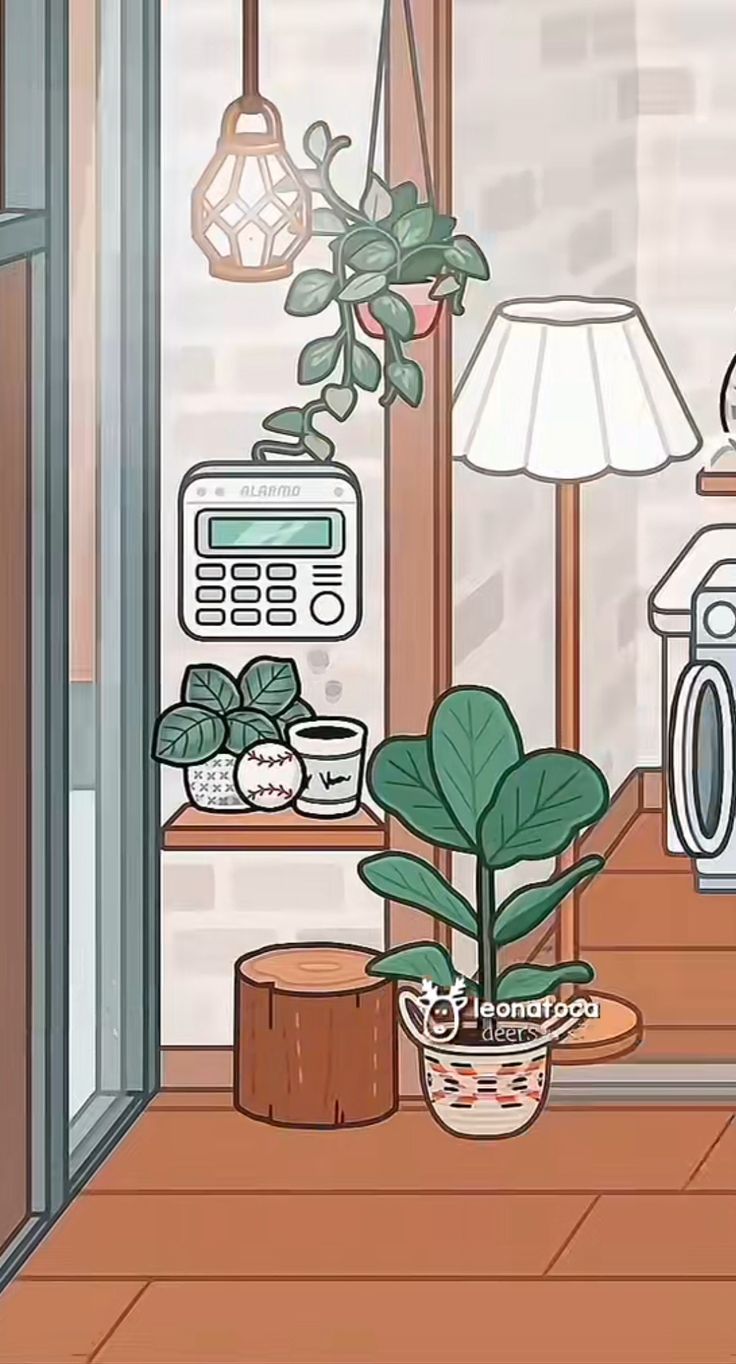 a potted plant sitting on top of a wooden table in front of a window