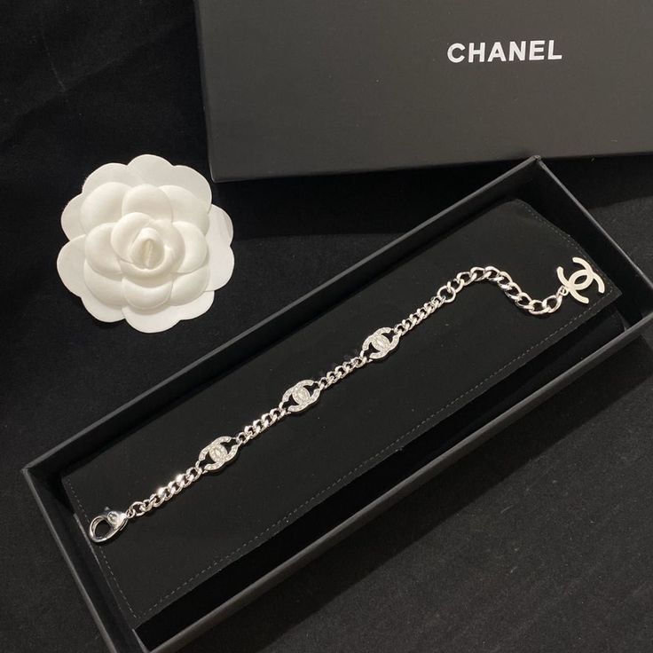 Silver Chanel Bracelet, Chanel Bracelet Silver, Versace Earrings, Chanel Bracelet, Expensive Jewelry Luxury, 925 Silver Bracelet, Closet Organizer, Jewelry Luxury, Dope Jewelry