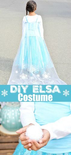 DIY Elsa Costume - easy no-sew costume you can make with tulle and glitter iron on vinyl. #Disney #Frozen #Elsa #costume #halloweencostumes Diy Elsa Costume, Sew Costume, Elsa Frozen Costume, Frozen Costumes, Disney Frozen Party, Kids Costumes Girls, Frozen Dress, Elsa Costume, Frozen Costume