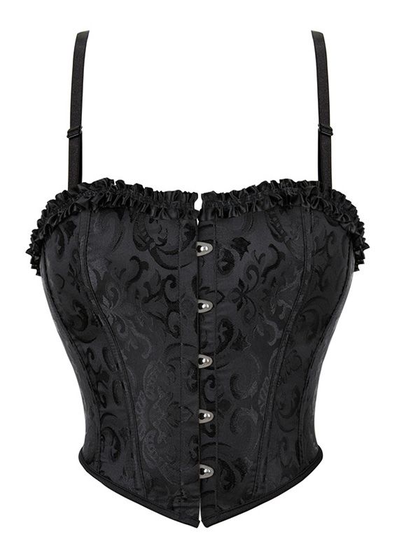 Plus Size Black Bandage Brocade Jacquard Bust Corset   Condition:Brand New  Color:Black  Size:S-6XL  Material:Polyester,Brocade  Design:Ribbon Lacing,Regular Length  Back Style:lace-up  Includes:Corset  Make this plus black bandage corset your new weekend style staple for the new season and beyond. Brought to you in a black brocade material design,it's figure-worshipping corset fit is sure to take your weekend look to new heights doll. Style this plus corset with your fave jeans, clear strap hee Clear Strap Heels, Bustle Dress, Pink Corset, Corset Bustier, Overbust Corset, Plus Size Black, Black Corset, Body Shaper, Historical Dresses