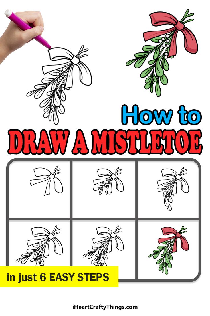 how to draw mistletoe in just 6 easy steps with pictures on the page