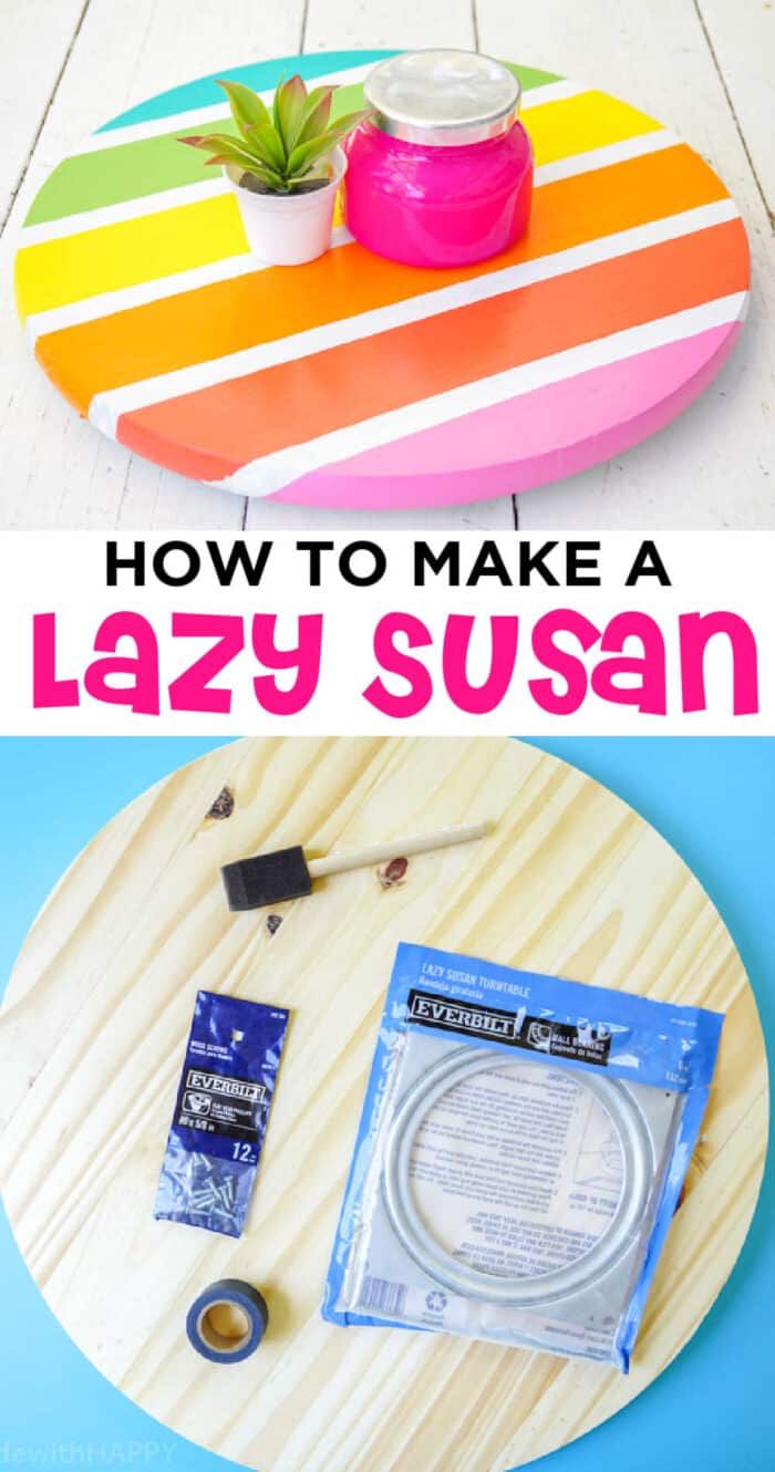 how to make a lazy susan with an easy diy project for kids and adults