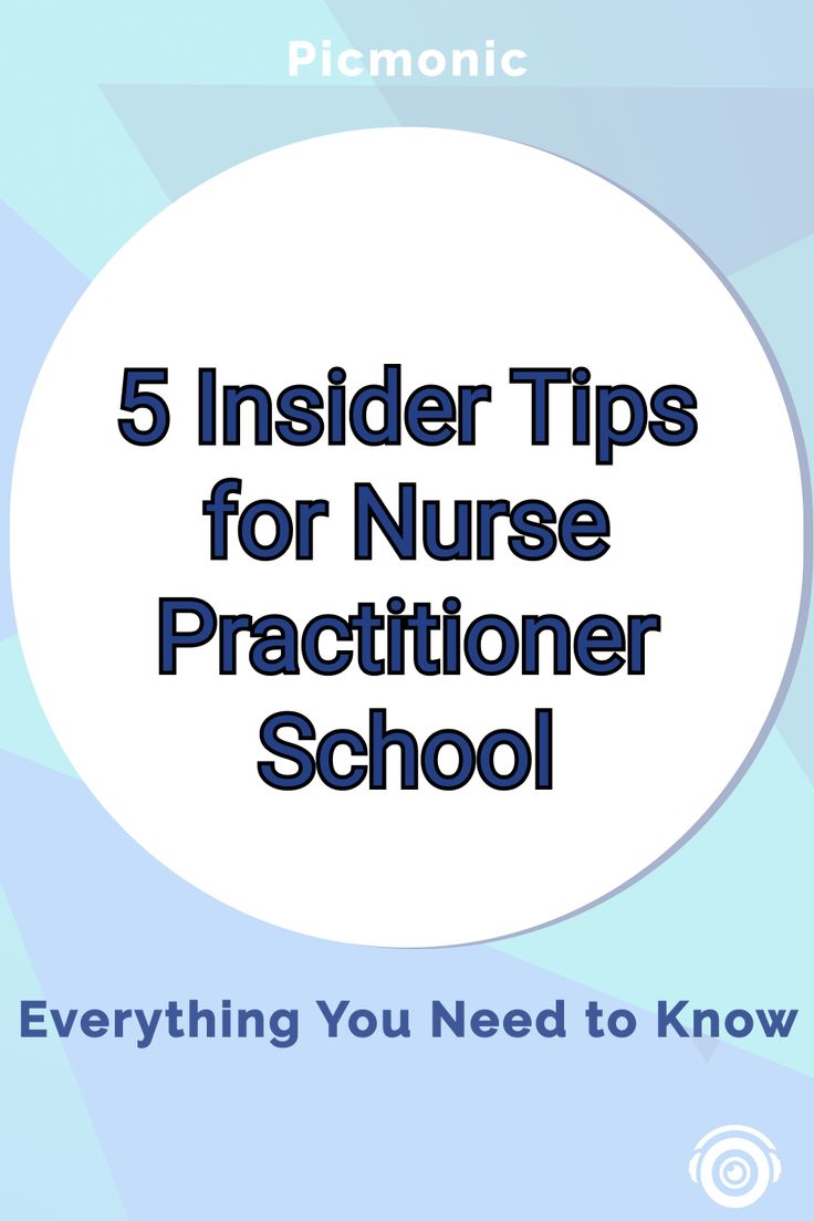 the title for 5 insider tips for nurse practice school, with an image of a white circle