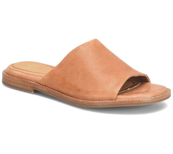 Cool, casual, and comfortable, these sandals exude easygoing vibes and offer slip-on ease. From Sofft. Casual Everyday Slides, Summer Slip-on Mules With Arch Support, Comfortable Summer Slippers For Everyday Use, Comfortable Everyday Summer Slippers, Slip-on Summer Sandals For Everyday, Spring Slip-on Mules With Ortholite Insole, Casual Vacation Slippers With Leather Footbed, Summer Slip-on Everyday Slippers, Summer Slip-on Slippers For Everyday