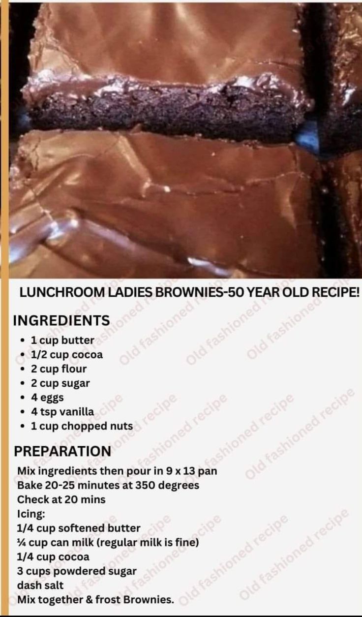 chocolate brownie recipe with instructions for baking