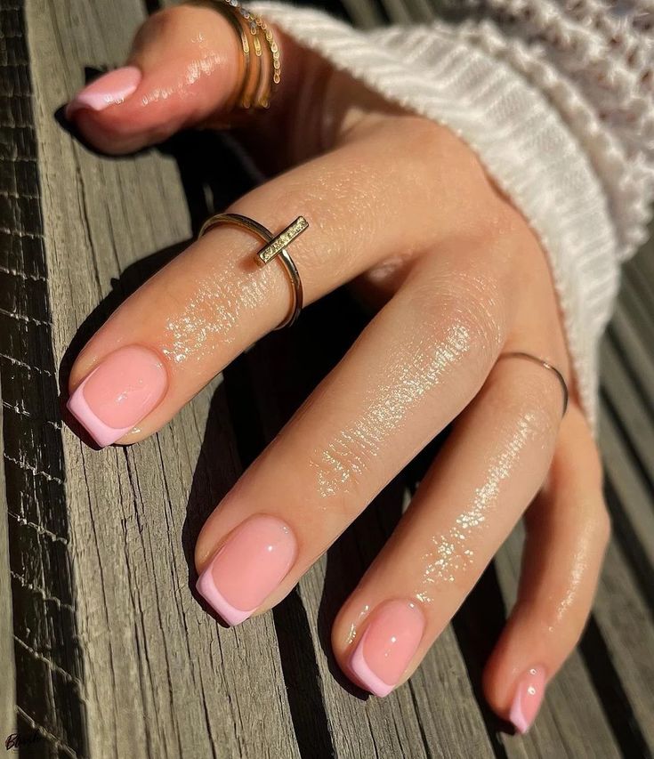 Blush Pink French Tip Nails, Subtle Spring Nails, Cute Pastel Nails, Classy Gel Nails, French Tip Gel Nails, Blush Pink Nails, Pastel Pink Nails, Pink Tip Nails, Spring Acrylic Nails