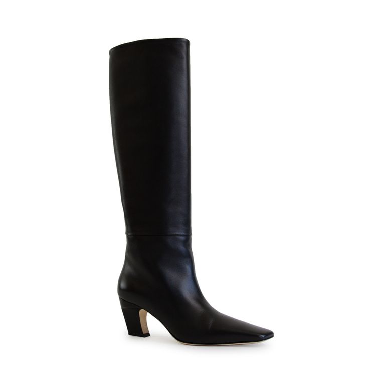 Neil J Rodgers black Meg knee high boots with a pointed square toe made from soft Italian nappa leather. Knee Thigh Boots, The Meg, Style For Fall, Boots Look, Winter Attire, Thigh Boots, Thigh Boot, Knee Boot, Wardrobe Basics