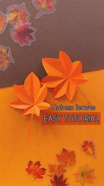 an autumn leaves easy craft project for kids to do with paper and glue on the wall