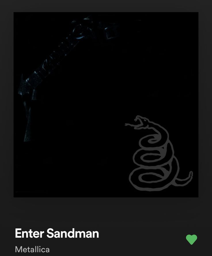 an image of a snake in the dark with text that reads enter sandman metallicica