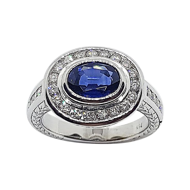 Blue Sapphire 1.52 carats with Diamond 0.58 carat Ring set in 18 Karat White Gold Settings Width: 1.5 cm Length: 1.2 cm Ring Size: 53 Total Weight: 7.79 grams "We first opened doors in 1980 when it was then situated in the vicinity of the Victory Monument; a small and modest storefront with a couple of counters. From its humble beginnings to where it stands today, our company has proven its abilities as a jeweler. Since the beginning, we have been supplying fine quality pieces to dealers, wholes Stunning Aesthetic, Blue Sapphire Diamond Ring, Diamond Ring Set, Contemporary Ring, Blue Sapphire Diamond, Diamond Ring Settings, Pretty Rings, Ring Set, Ring Sets