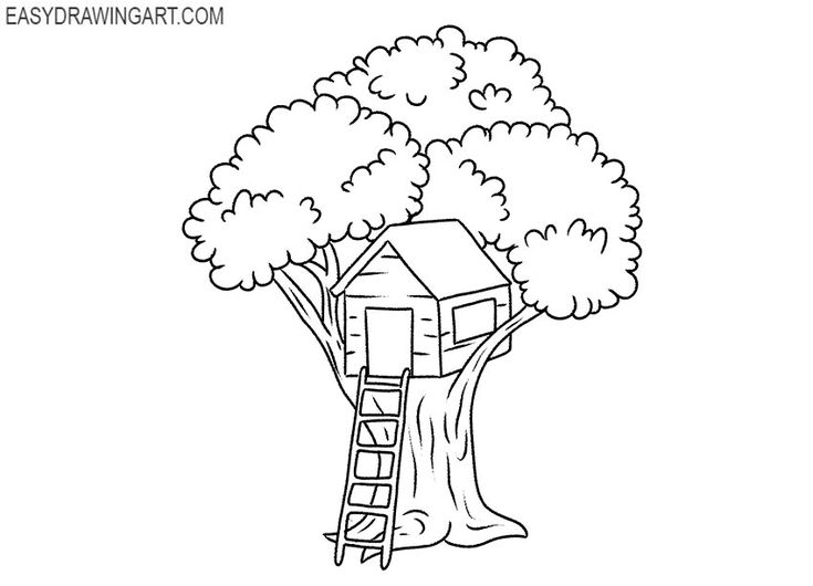 a tree house with a ladder to the top