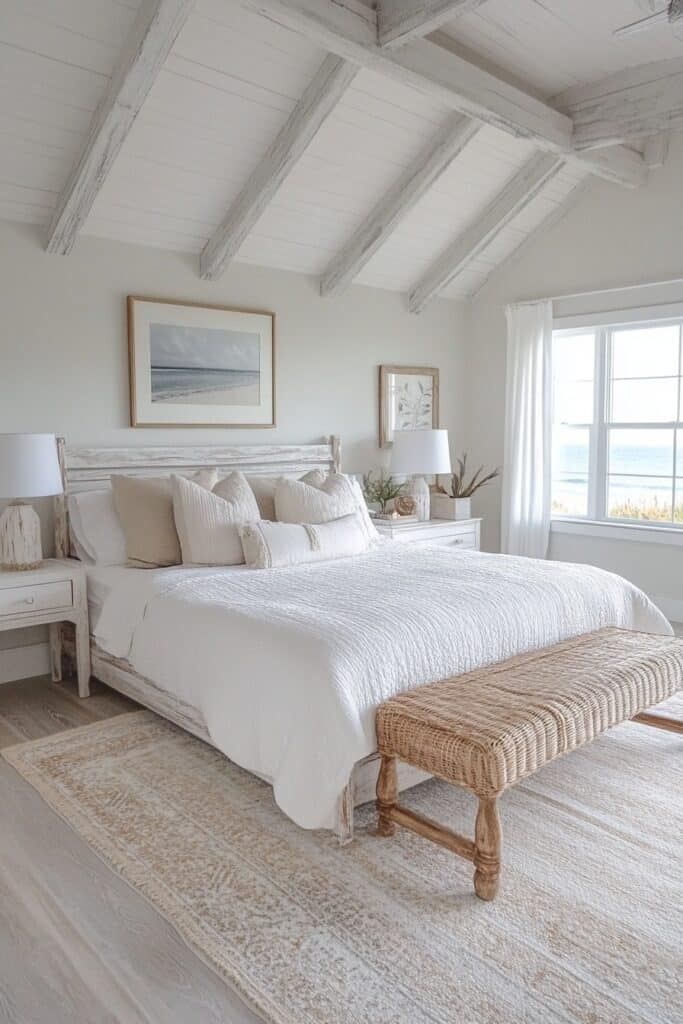 29 Whimsical White Fantasy Bedroom Ideas with Creative Decor Costal Bedroom, Coastal Bedroom Ideas, Beachy Bedroom, Coastal Bedroom Decorating, Beach House Bedroom, Beachy Room, Beach Room, Coastal Bedrooms, Beach Bedroom