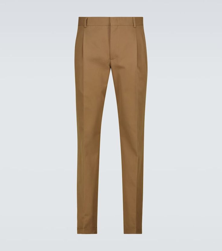 These brown Loro Piana pants are cut from 100% cotton in a straight fit, and feature belt loops, single-pleated fronts and cuffed edges. | Loro Piana Straight-fit cotton pants Formal Pants, Loro Piana, Cotton Pants, Fall In Love, Khaki Pants, Saint Laurent, In Love, Sweatpants, Online Store