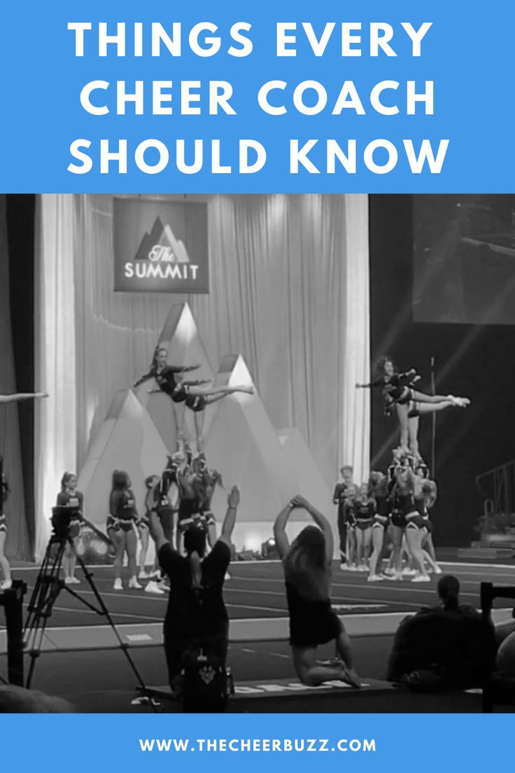 people doing yoga on stage with the words things every cheer coach should know