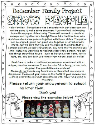 a snowman project for kids to do in the winter with their own name and pictures