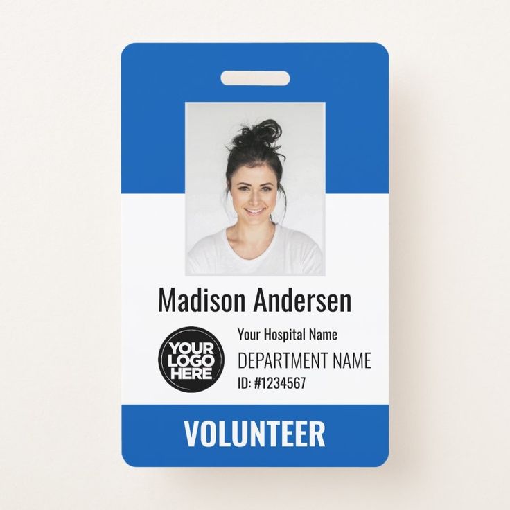 Volunteer Photo ID Badges with Clip or Lanyard  Zazzle Chef Card, Free Business Card Templates, Free Business Cards, Id Badge, Name Tags, Minimal Design, Card Templates, Lanyard, Business Card