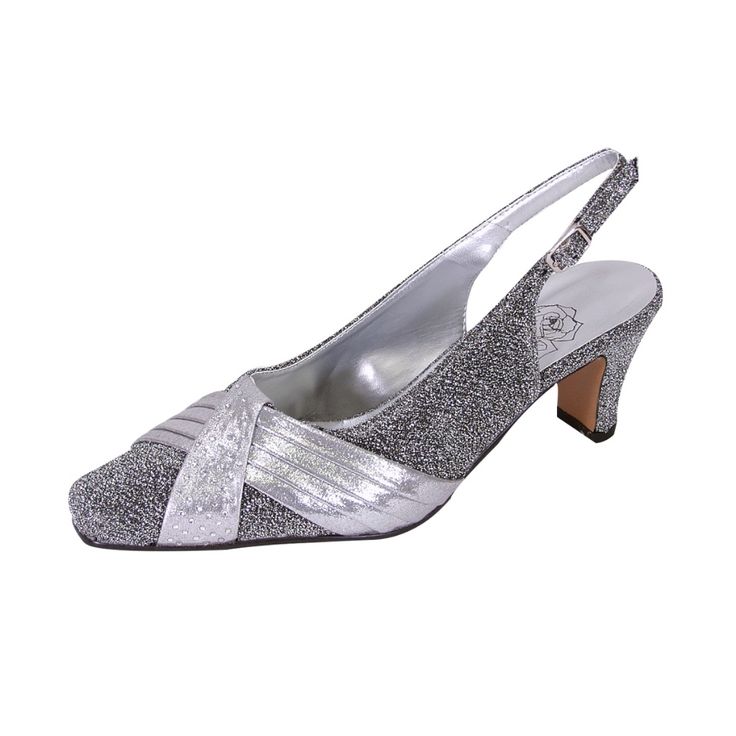 Dress To Impress In The Floral Layla Women Extra Wide Width Glittery Slingback. This Ladies 2" Mid-Heel Elegant Closed Toe Slingback Has An Adjustable Buckle And Features A Pleated Overlay Vamp Decorated With Crystals To Create A Unique Style That With Sparkle At Any Occasion. Find A Large Selection Of Wide Width Styles At Our Official Website Fazpaz.Com & Receive An Instant $20 Gift Credit, Free Shipping & Exchanges & 1-Year Returns. Silver Wedding Heels For Holiday, Elegant Silver Heels For Holiday, Silver Fitted Low Heel Heels, Silver Closed Toe Slingback Pumps For Party, Silver Sparkling Heels For Gala, Formal Silver Slingback Pumps With Heel Strap, Silver Open Toe Slingback Pumps For Wedding, Silver Slingback Pumps With Heel Strap For Formal Occasions, Silver Glitter Heels For Gala