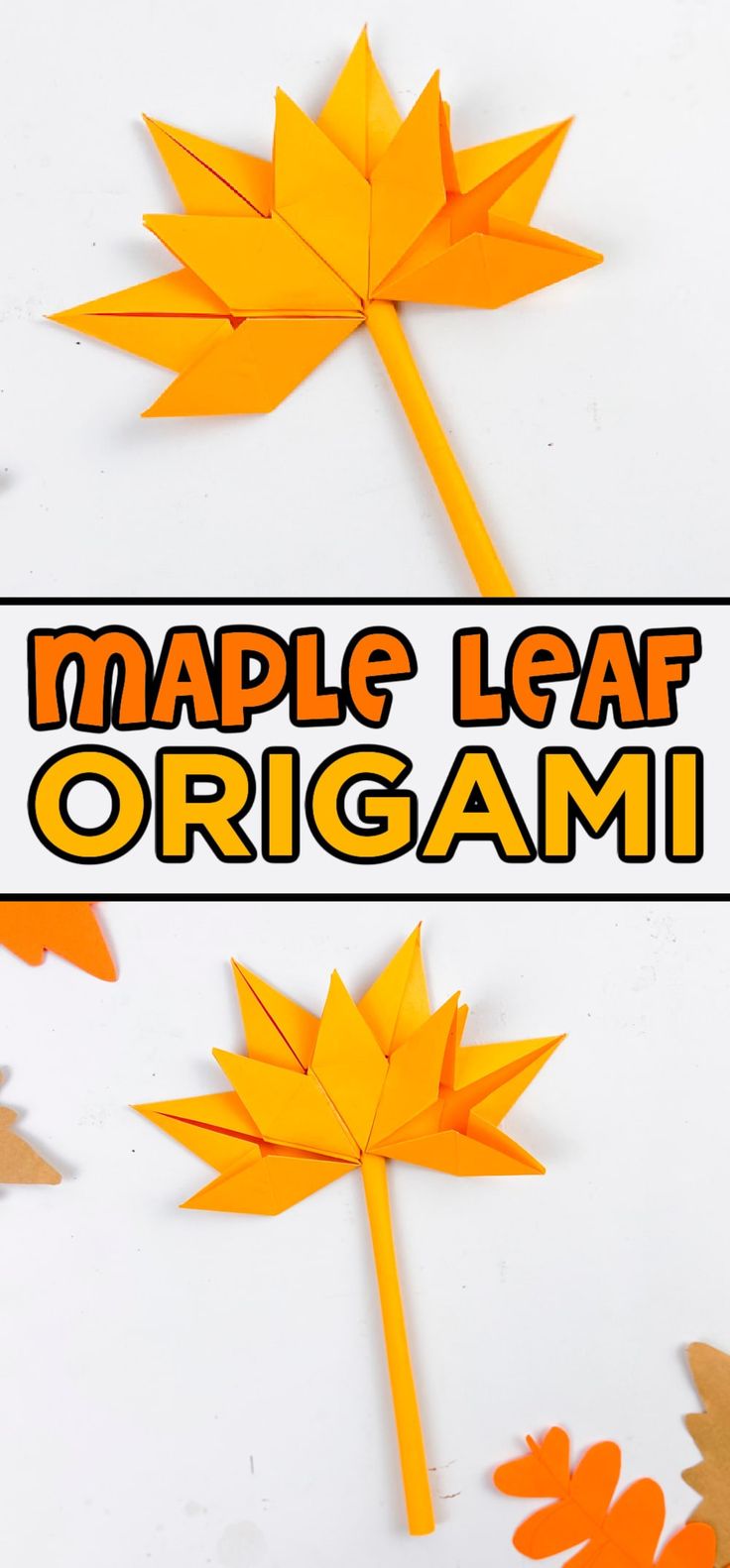 an origami maple leaf with the words maple leaf origami