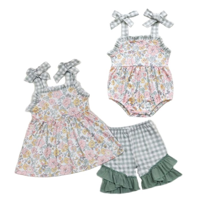 2-4 week TAT A Spring Matching Set Shorts, Playful Short Sets For Spring, Spring Ruffled Bottoms For Playtime, Ruffled Bottoms For Summer Playtime, Playful Cotton Bottoms In Matching Set, Spring Playtime Ruffled Bottoms, Cotton Shorts From Matching Set For Spring, Cute Matching Set Bottoms For Summer, Casual Ruffled Bottoms For Playtime