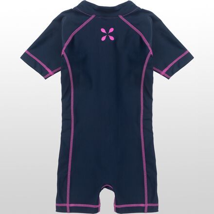 Frolic, play, and keep the sun at bay! The Aurora sun suit ensures your little one is the best-protected child from the sun on the beach. It is constructed with a soft lycra/elastane blend material that is quick-dry, so they will be comfortable all day going in and out of the water. The Aurora has a sun protection factor of UPF 50+. Designed with a front side-winder zipper, the Aurora was made so your little one can crawl, play, and roll around without a zipper chafing their sensitive skin. This Playful Fitted Swimwear With Upf 50+, Blue Rash Guard With Uv Protection For Water Sports, Summer Swimwear With Upf 50+ For Playwear, Upf 50+ Swimwear For Beach, Playful Swimwear For Water Sports With Uv Protection, Summer Stretch Rash Guard With Upf 50+, Playful Blue Rash Guard For Pool, Playful Stretch Swimwear With Upf 50+, Stretch Beach Rash Guard With Upf 50+