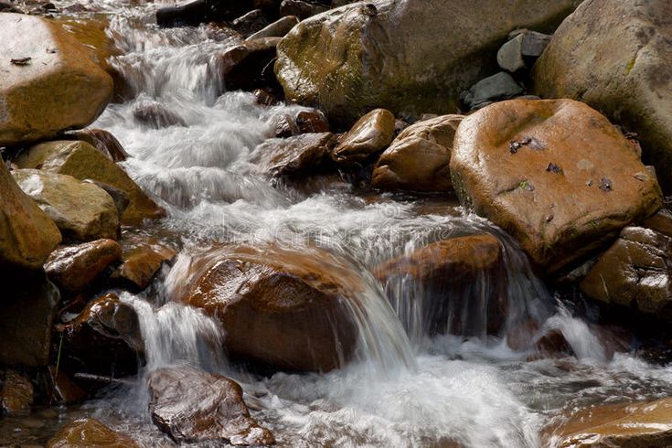 water flowing over rocks in a stream