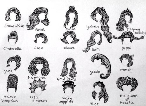 Collegamento permanente dell'immagine integrata Disney Hairstyles, Girl Hair Drawing, Disney Princess Hairstyles, Disney Hair, Images Disney, Cartoon Hair, Drawing Hair, Fantasy Hair, Hair Drawing