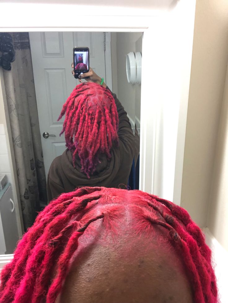 Pink Dreadlocks Black Women, Pink Dreads Black Women, Pink Locs Black Women, Locs Colors, Dreads Black Women, Pink Locs, Loc Colors, Dyed Locs, Pink Dreads