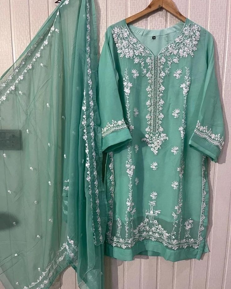 👆👆👆👆👆
Instock

Chiffon Shirt dupta fully handmade
RawSilk pent
Aghanoor Master replica

Ciffon fabric
S.18chest
m..21
L.22.23
38 lenght


2p....2950
3p...3150
Sfzbth Hand Embroidery Design Patterns, Stylish Dress Designs, Hand Embroidery Design, Design Patterns, Pakistani Fashion, Trendy Dresses, Dress Designs, Stylish Dresses, Embroidery Design