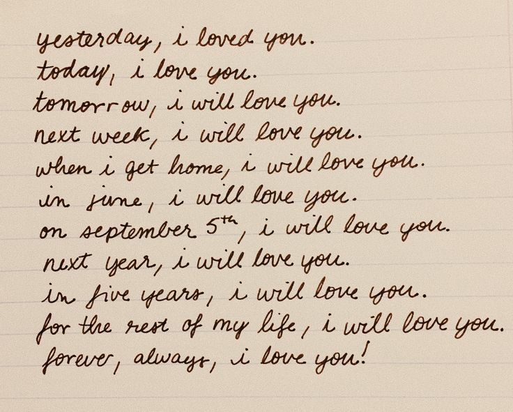 a handwritten note with the words today is love you today i love you tomorrow