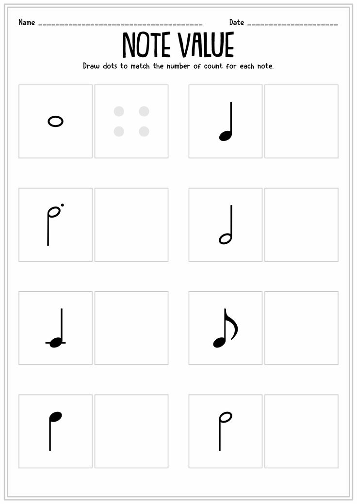 music note value worksheet for kids to practice the notes and numbers in their handwriting