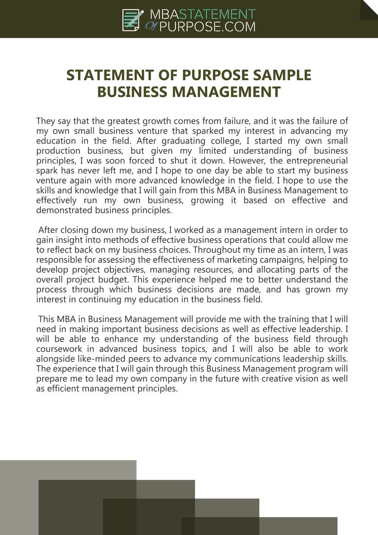 statement of purpose sample for business management in the form of an article on how to use it