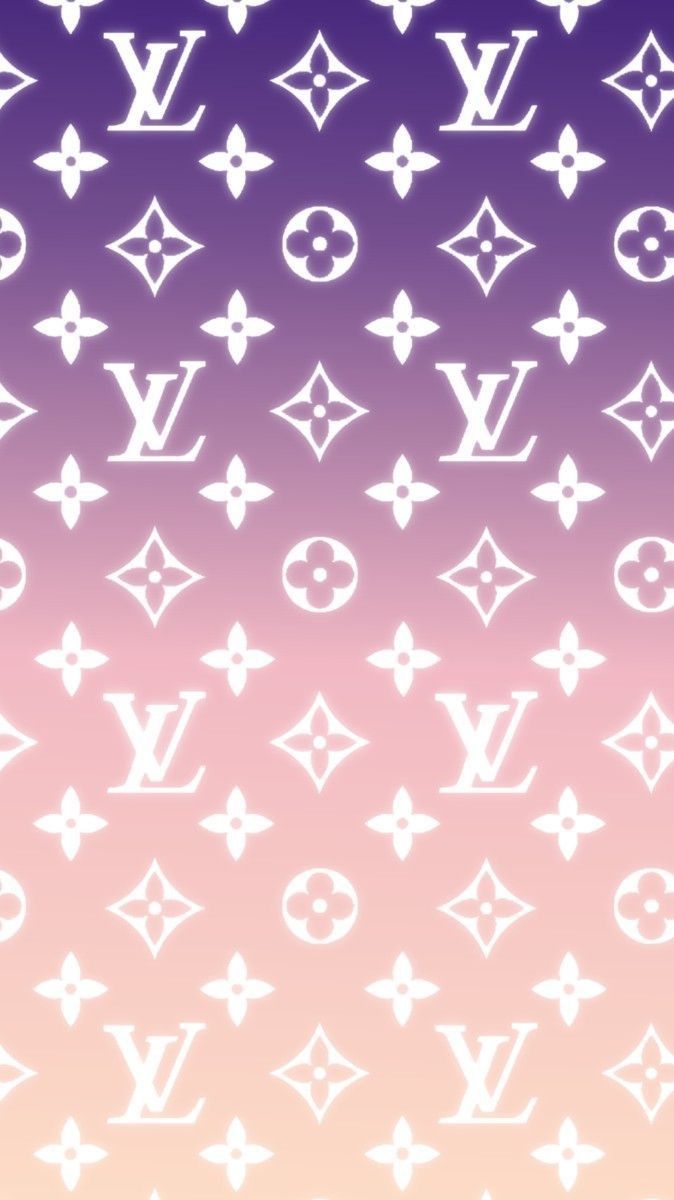 an image of louis vuitton wallpaper in purple and pink tones with white letters