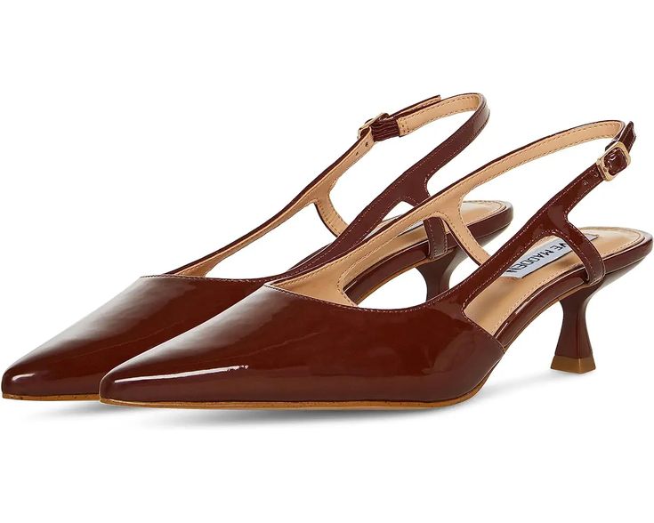 Steve Madden Legaci | Zappos.com Round Toe Slingback Pumps With 4-inch Heel For Work, Slingback Pumps With 4-inch Heel For Work, Brown Slingback Pumps With 4-inch Heel For Work, Office Ankle Strap Heels With Reinforced Heel, Brown Slingback Pumps With Buckle For Work, Closed Toe Heels With Heel Strap For Office, Office Heels With Heel Strap And Closed Toe, Patent Leather Court Shoes With Heel Strap For Work, Patent Leather Ankle Strap Court Shoes For Work